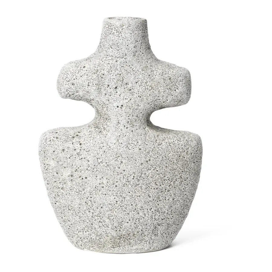 Ferm Living Yara kandelaar medium, Grijze Puimsteen< Kandelaars