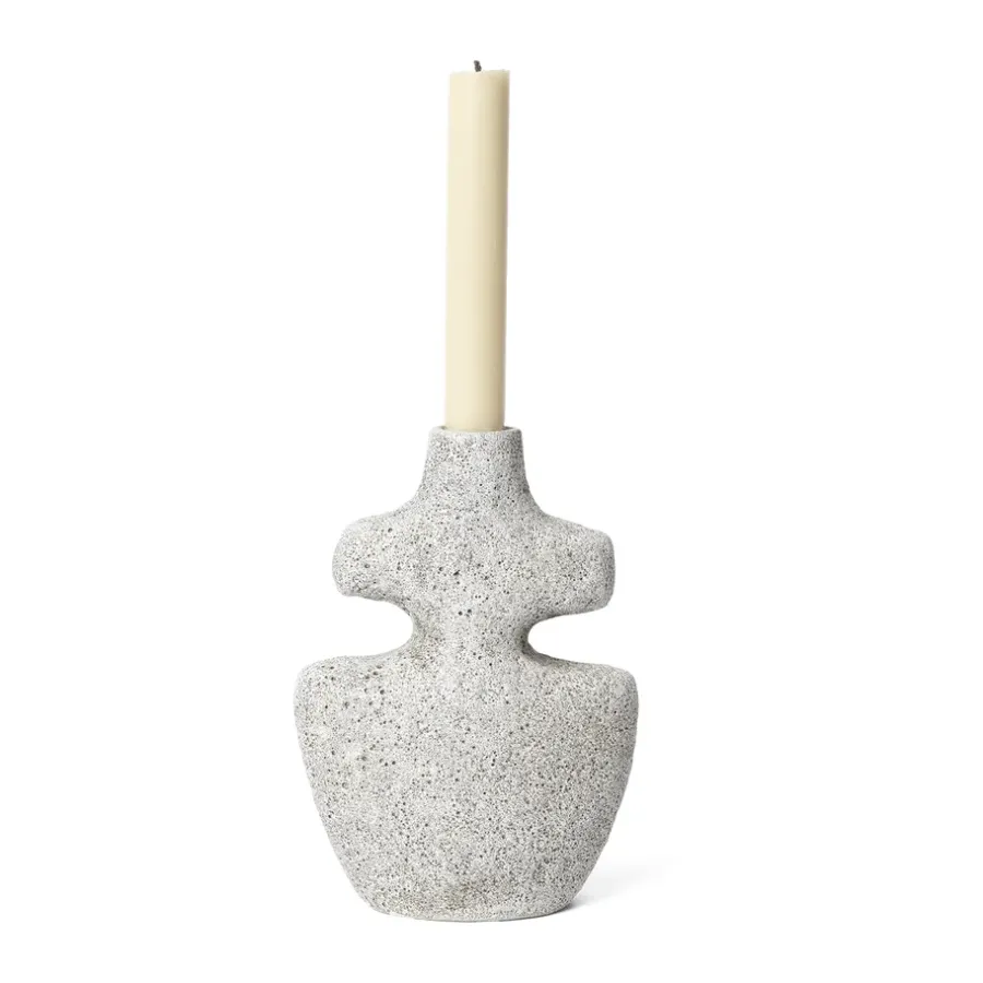 Ferm Living Yara kandelaar medium, Grijze Puimsteen< Kandelaars