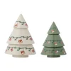 Bloomingville Yule decoratie dennenbomen 2 delen, Beige-groen< Kerstdecoraties