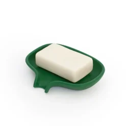 Bosign Zeepbakje met afdruipbuisje siliconen, Donkergroen< Zeepdispensers & Zeepschaaltjes