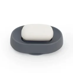 Bosign Zeepbakje met verborgen afvoertuit silicone large, Grafiet< Zeepdispensers & Zeepschaaltjes
