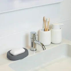 Bosign Zeepbakje met verborgen afvoertuit silicone large, Grafiet< Zeepdispensers & Zeepschaaltjes