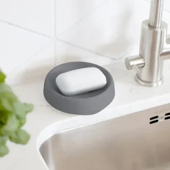 Bosign Zeepbakje met verborgen afvoertuit silicone medium, Grafiet< Zeepdispensers & Zeepschaaltjes